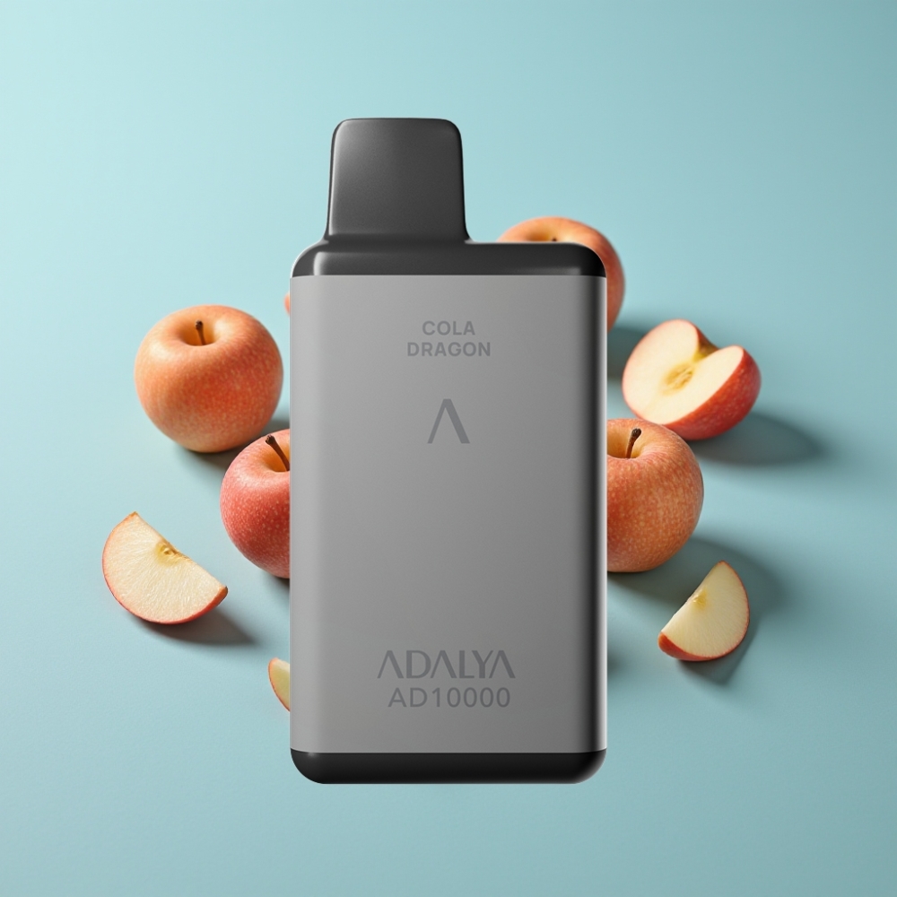 Adalya AD 10000 Puffs Две Ябълки Сандбластиран Синьо Осветление USB-C
