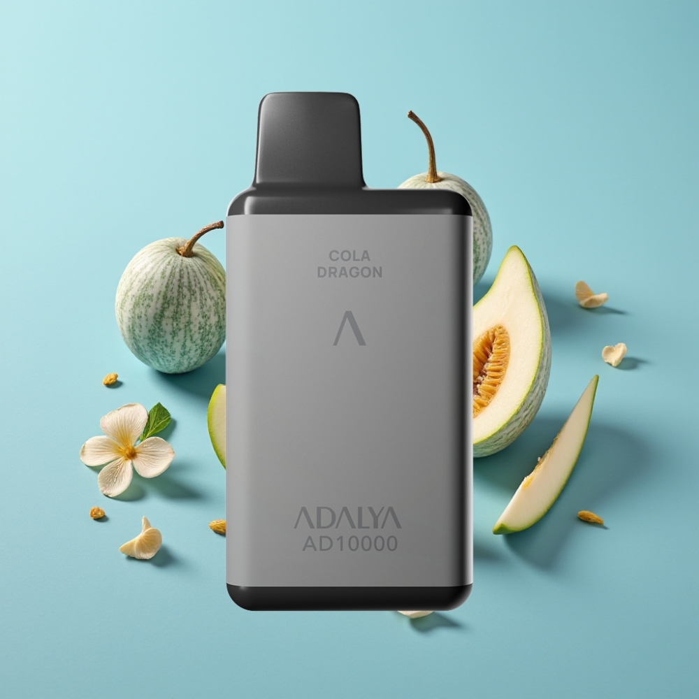 Adalya AD 10000 Пуфове Disposable Vape Син пъпеш Space Gray USB-C