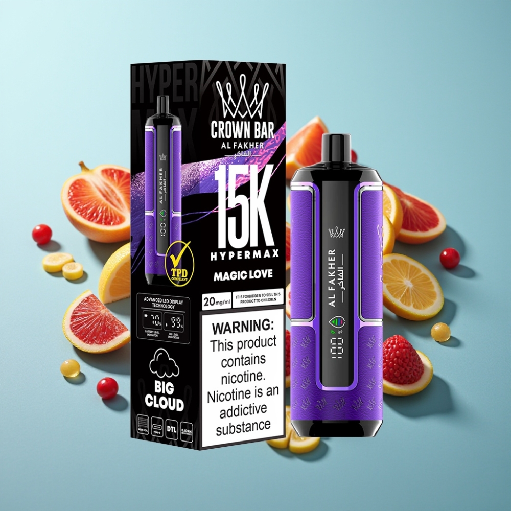 Al Fakher Crown Bar 15K Hypermax Диспозейбъл Вейп Китове – 22мл 600mAh Magic Love (Вълшебна Любов)
