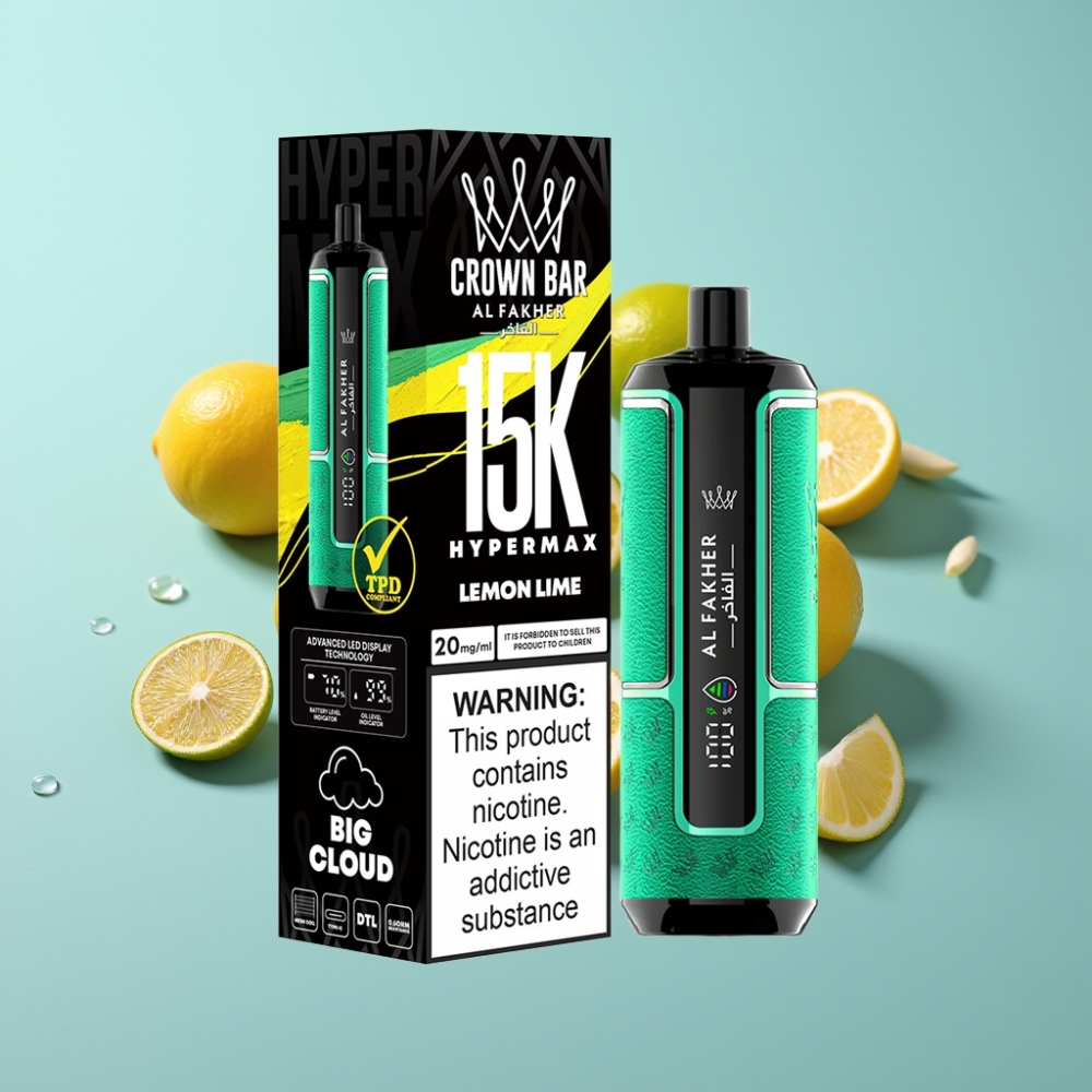 Al Fakher Crown Bar 15K Hypermax Диспозейбъл Вейп Лимон Лайм 22ml 600mAh