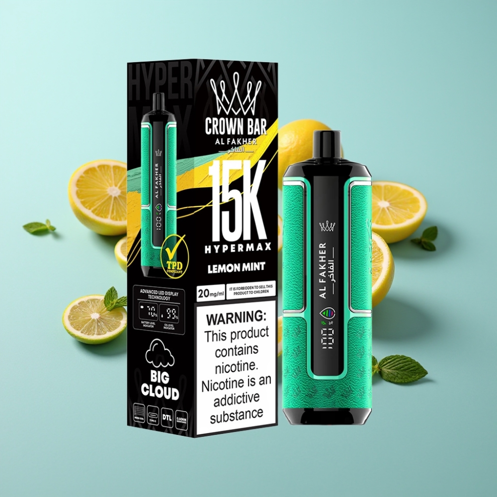 Al Fakher Crown Bar 15K Hypermax Диспосабул Вейп Кит Лимон Мента
