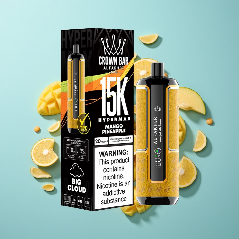Al Fakher Crown Bar 15K Hypermax Едноразов Вейп Манго Ананас 22мл 600mAh