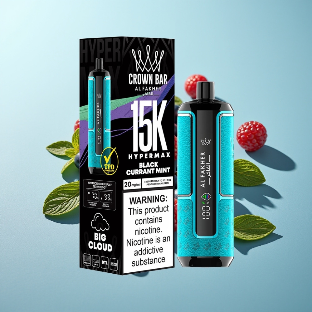 Al Fakher Crown Bar 15K Хайпермакс ДТЛ Вейп Комплект Черна Череша и Мента