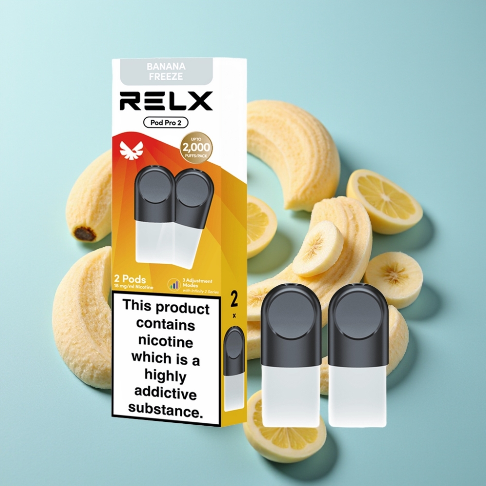 RELX Pod Pro 2 600 пуфове 18 никотин Десерт-Замръзнал банан