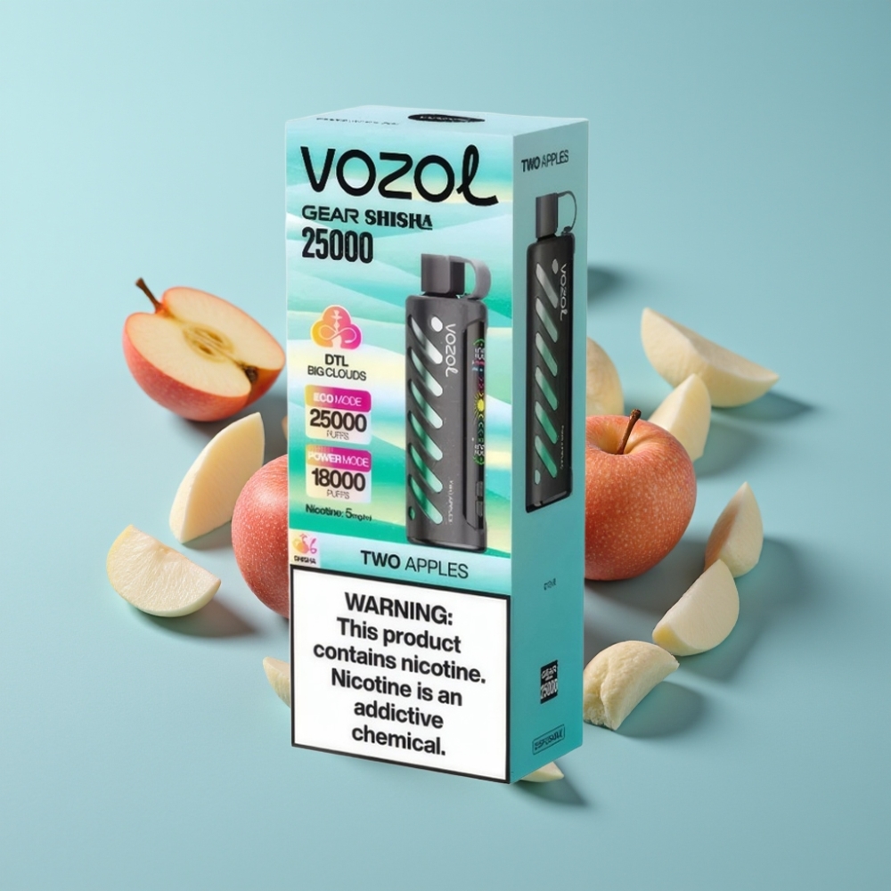 VOZOL Gear Shisha 25000 Puffs Dual Mesh Две Ябълки 5mg/ml 1000mAh