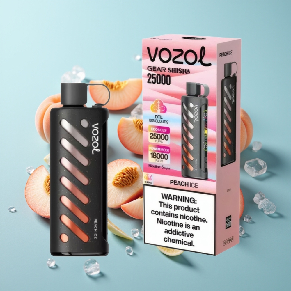 VOZOL Gear Shisha 25000 Пуфове СILC Tech Dual Mesh Праскова Лед