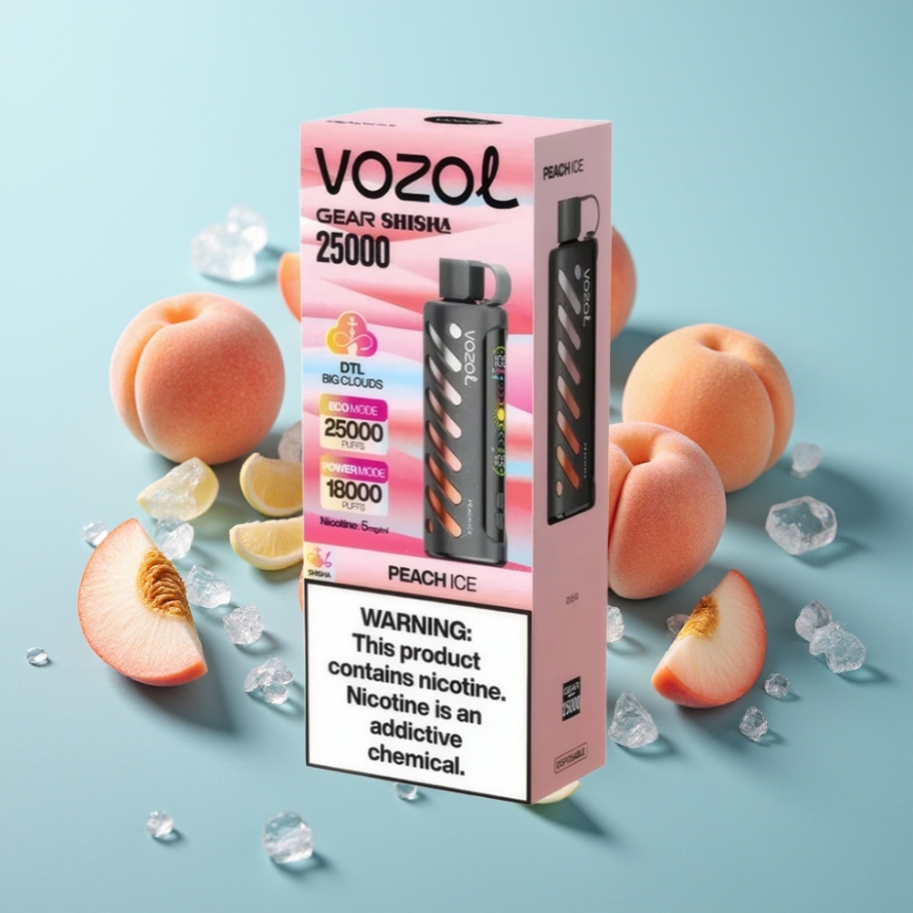VOZOL Gear Shisha 25000 Пуфове СILC Tech Dual Mesh Праскова Лед