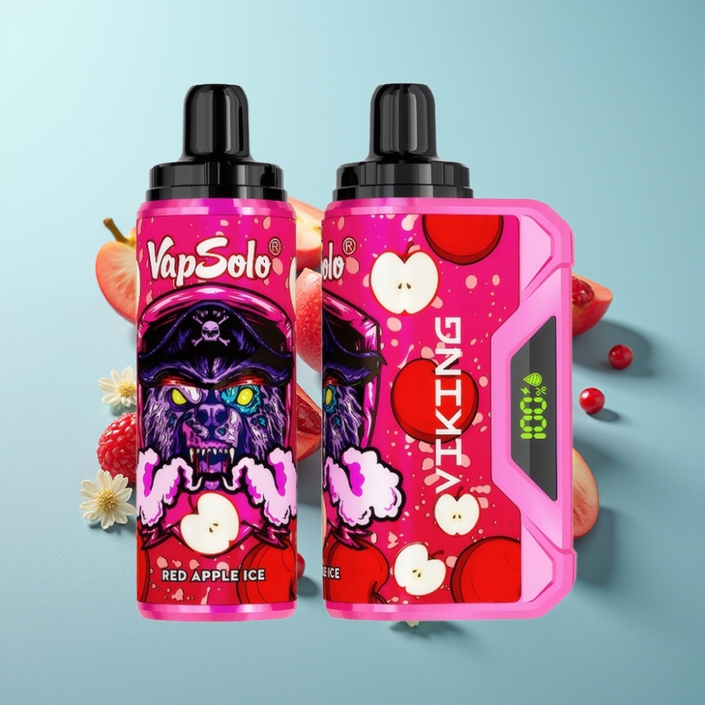VapSolo VIKING 12000 Puffs 22ml Червена Ябък Лед Disposable Vape