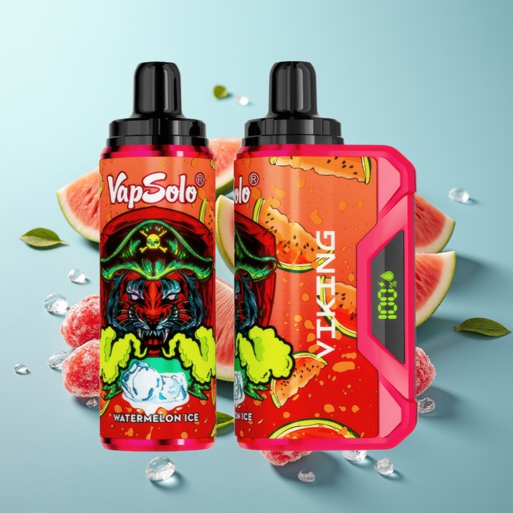 VapSolo VIKING 12000 Пуфове Disposable Vape Диня Лед 22мл Type-C