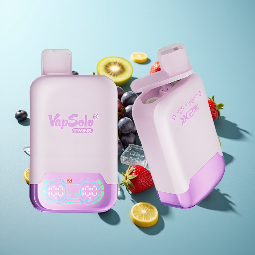 Vapsolo Twins 20000 Пуфса Гроздов Лед  Ягода Киви 40 мл Type-C