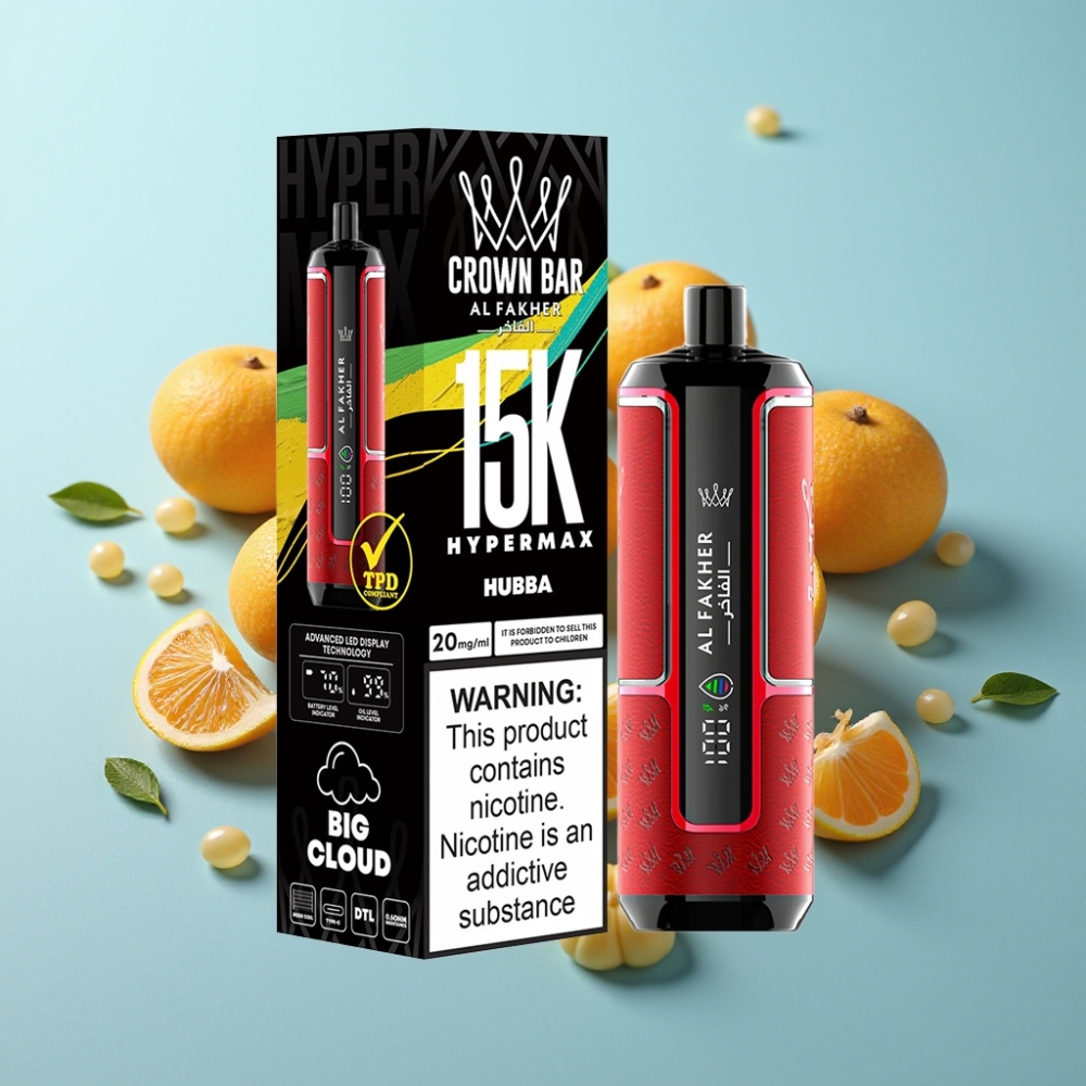 vape suppliers in Bulgaria Al Fakher Crown Bar 15K Hypermax 22ml 600mAh DTL Хъбба