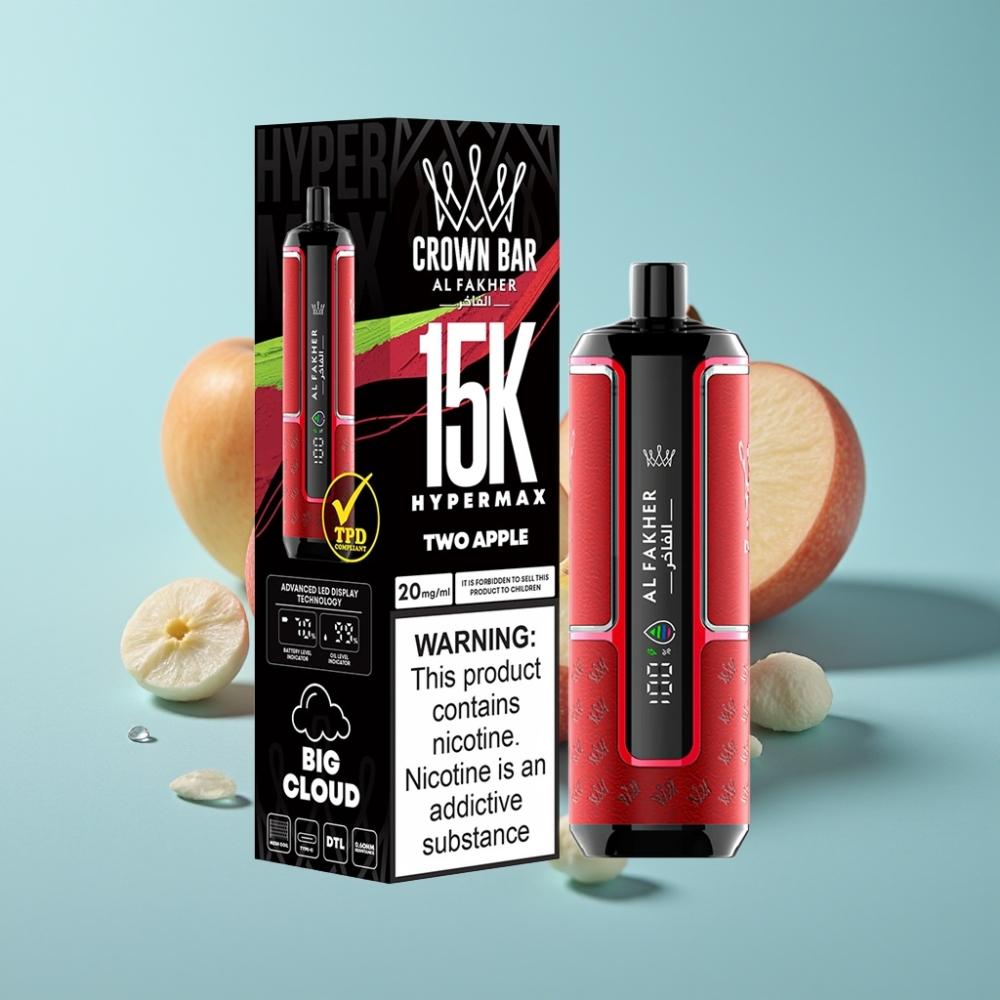 vape suppliers in Bulgaria Al Fakher Crown Bar 15K Hypermax Две Ябълки 22ml 600mAh DTL