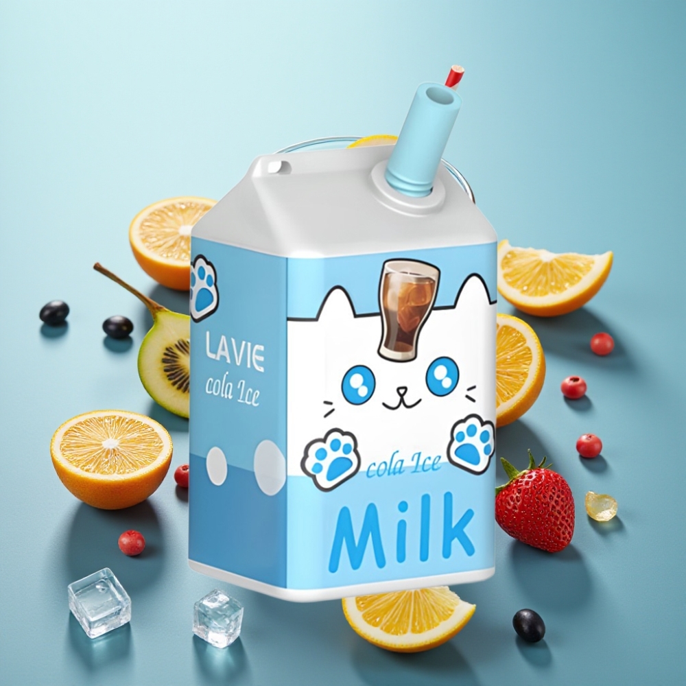 vape suppliers in Bulgaria LAVIE Milk 7000 Пуфове Без Никотин 16ML Тип-C Кола Лед