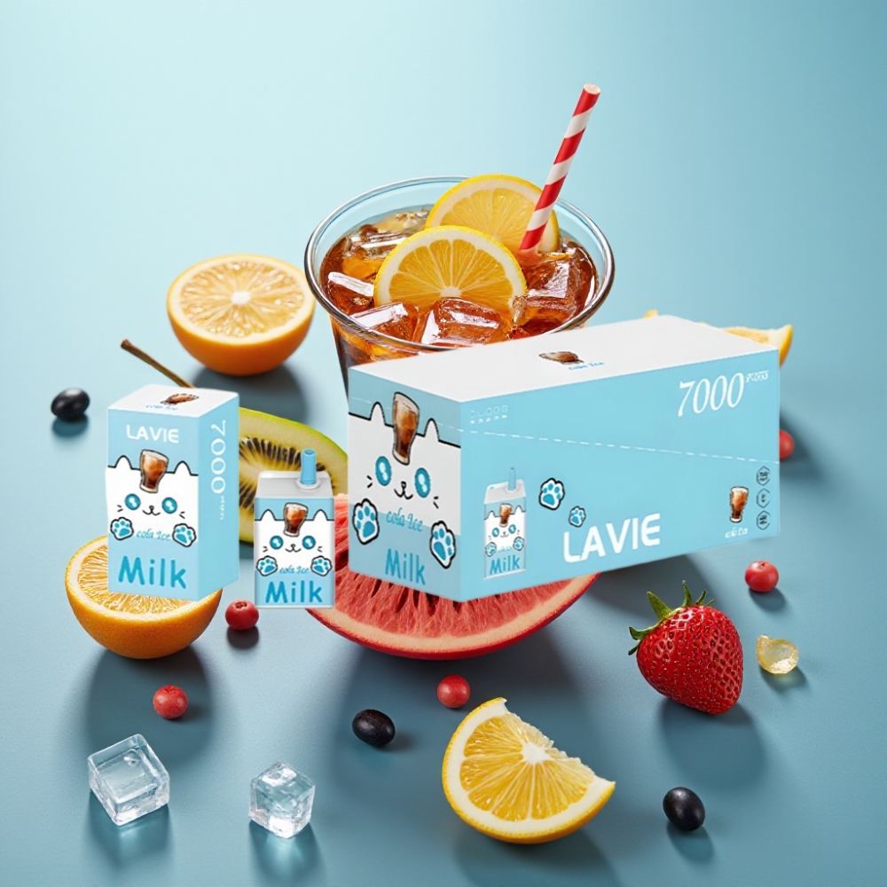 vape suppliers in Bulgaria LAVIE Milk 7000 Пуфове Без Никотин 16ML Тип-C Кола Лед