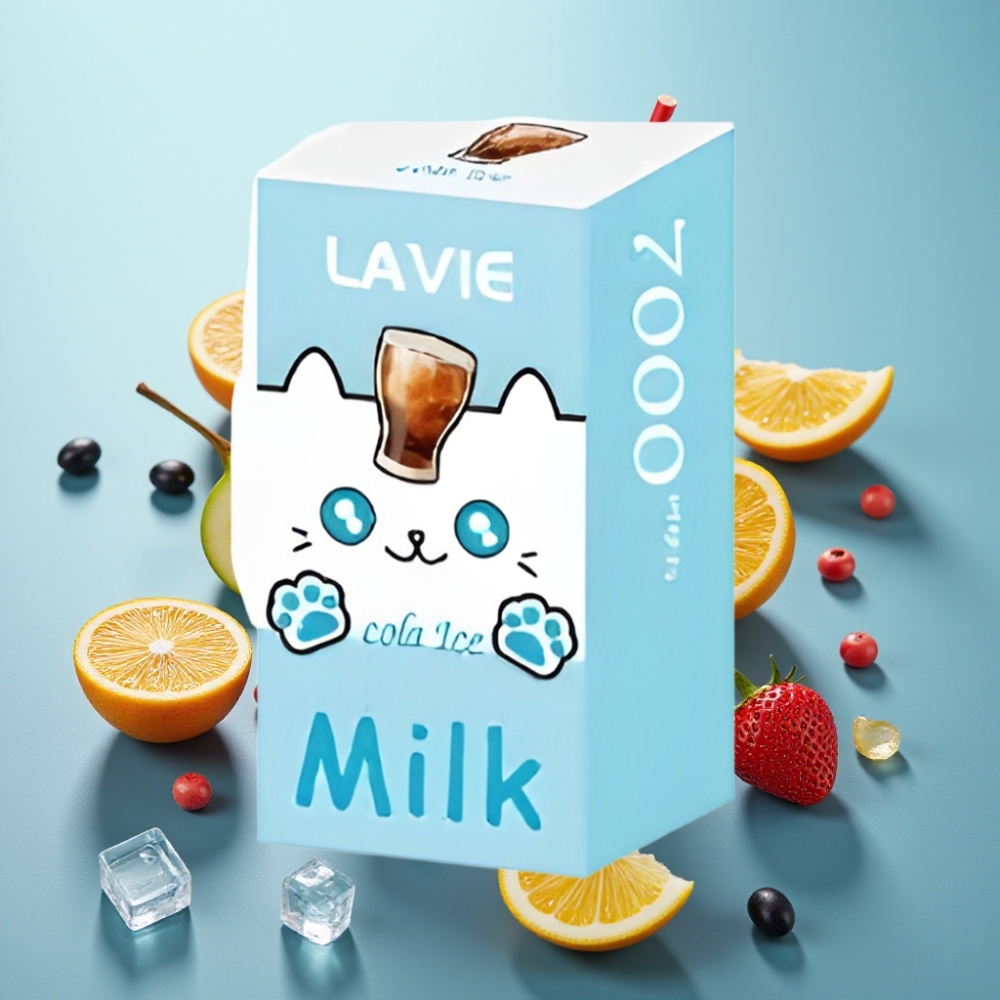 vape suppliers in Bulgaria LAVIE Milk 7000 Пуфове Без Никотин 16ML Тип-C Кола Лед