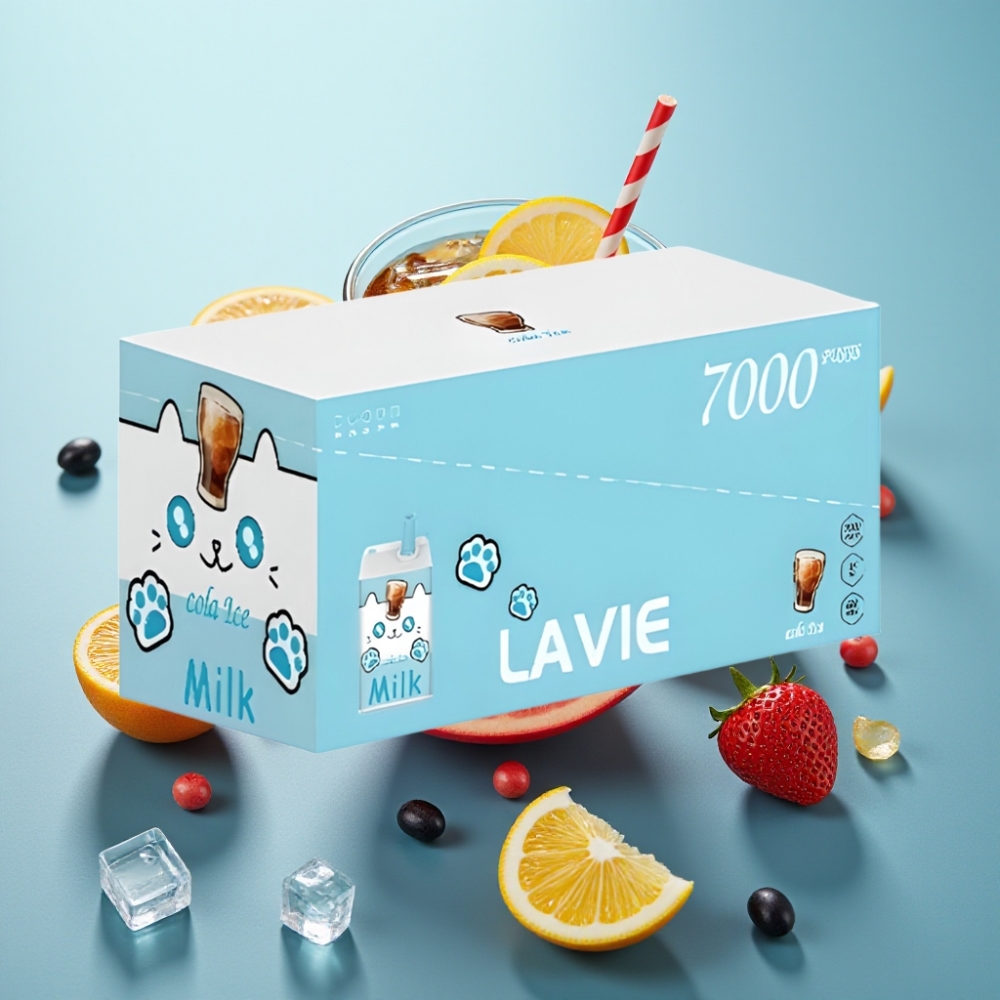vape suppliers in Bulgaria LAVIE Milk 7000 Пуфове Без Никотин 16ML Тип-C Кола Лед
