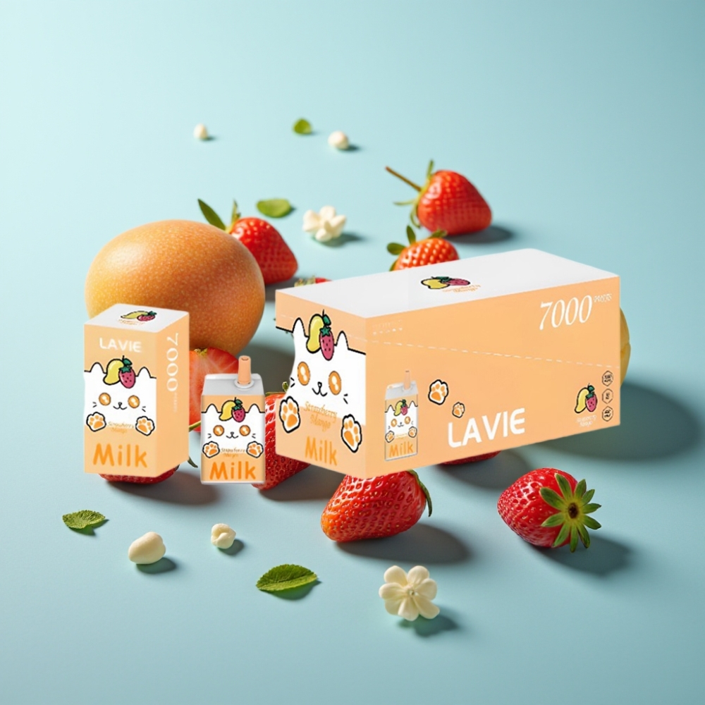 vape suppliers in Bulgaria LAVIE Milk 7000 Пуфове Ягода Манго Без Никотин 16ML 600mAh