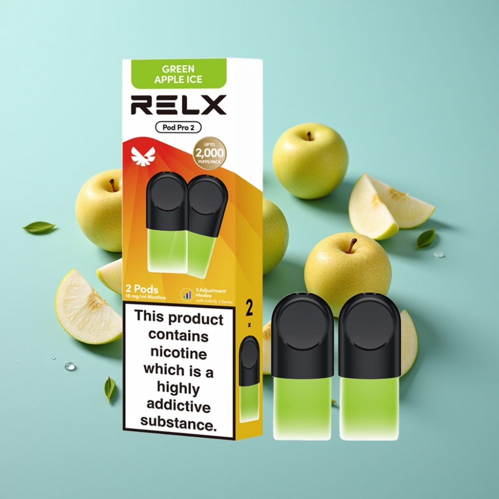 vape suppliers in Bulgaria RELX Pod Pro 2 600 пуфове 18 никотин Зелен ябълков лед