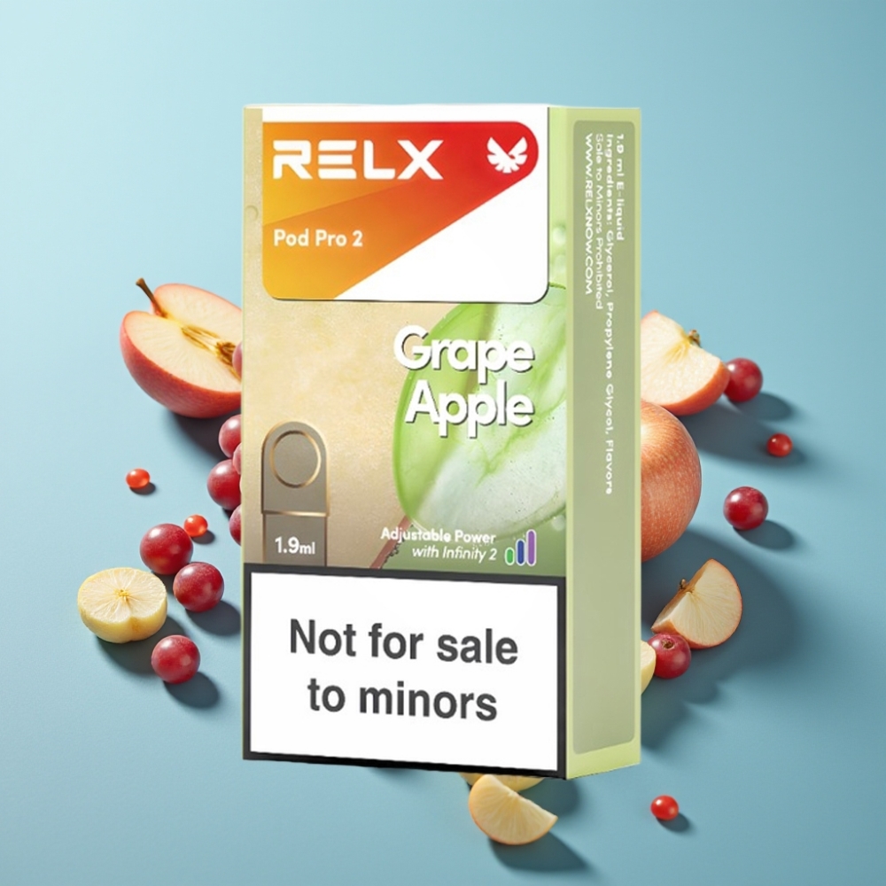 vape suppliers in Bulgaria RELX Pod Pro 2 600 пуфса Грозде Ябълка 0 никотин 3 режима
