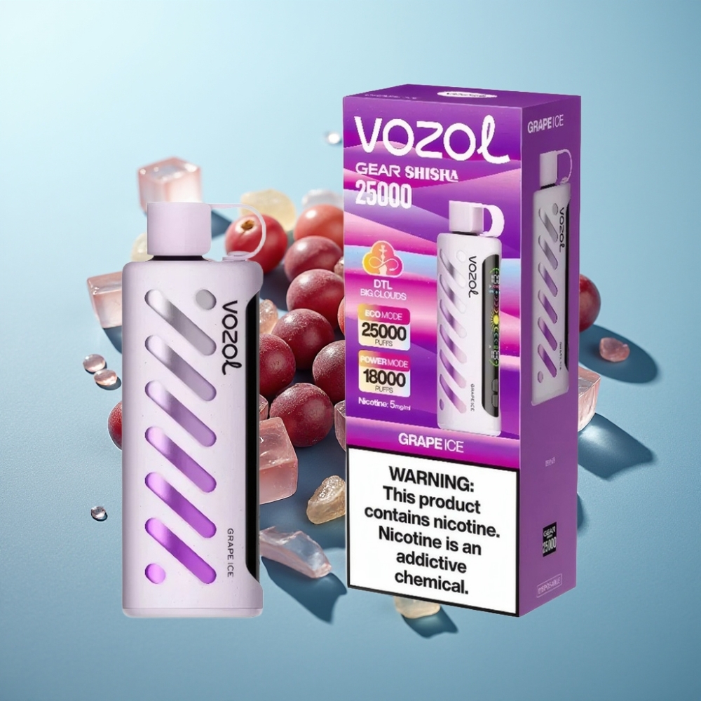 vape suppliers in Bulgaria VOZOL Gear Shisha 25000 Пуфове Dual Mesh Грейп Айс