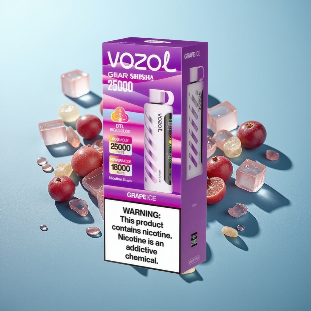 vape suppliers in Bulgaria VOZOL Gear Shisha 25000 Пуфове Dual Mesh Грейп Айс