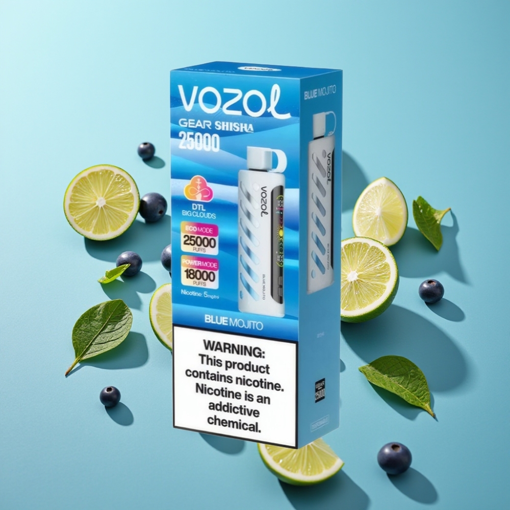 vape suppliers in Bulgaria VOZOL Gear Shisha 25000 Пуфове Dual Mesh Син Мохито