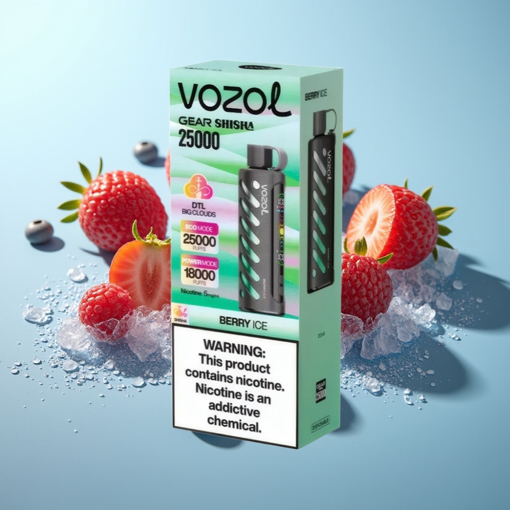 vape suppliers in Bulgaria VOZOL Gear Shisha 25000 Пуфове Dual Mesh Ягодов Лед