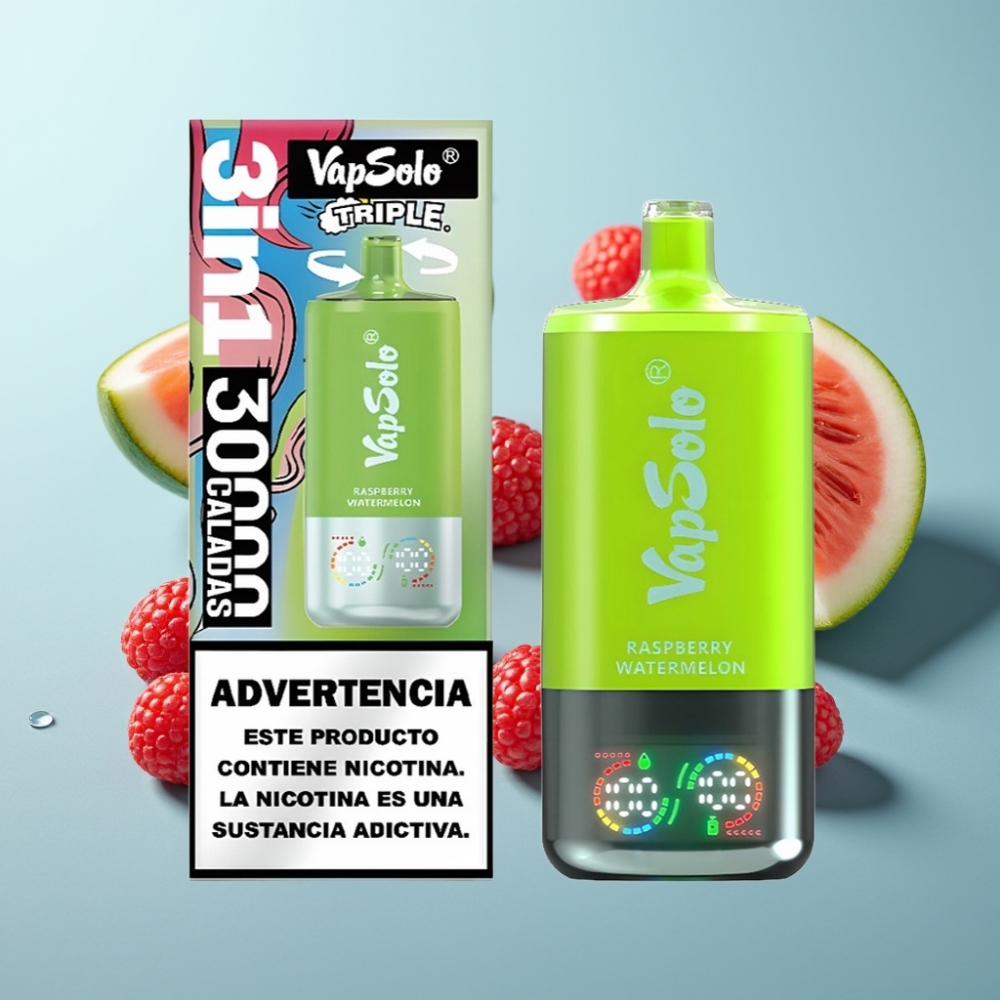 vape suppliers in Bulgaria VapSolo Triple 30000 Пуфове Малина Диня Type-C 40ml
