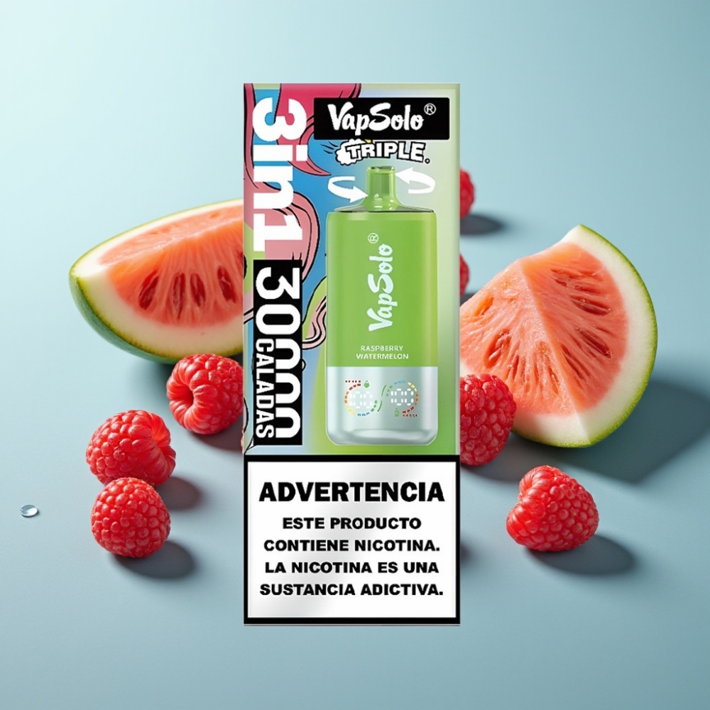 vape suppliers in Bulgaria VapSolo Triple 30000 Пуфове Малина Диня Type-C 40ml