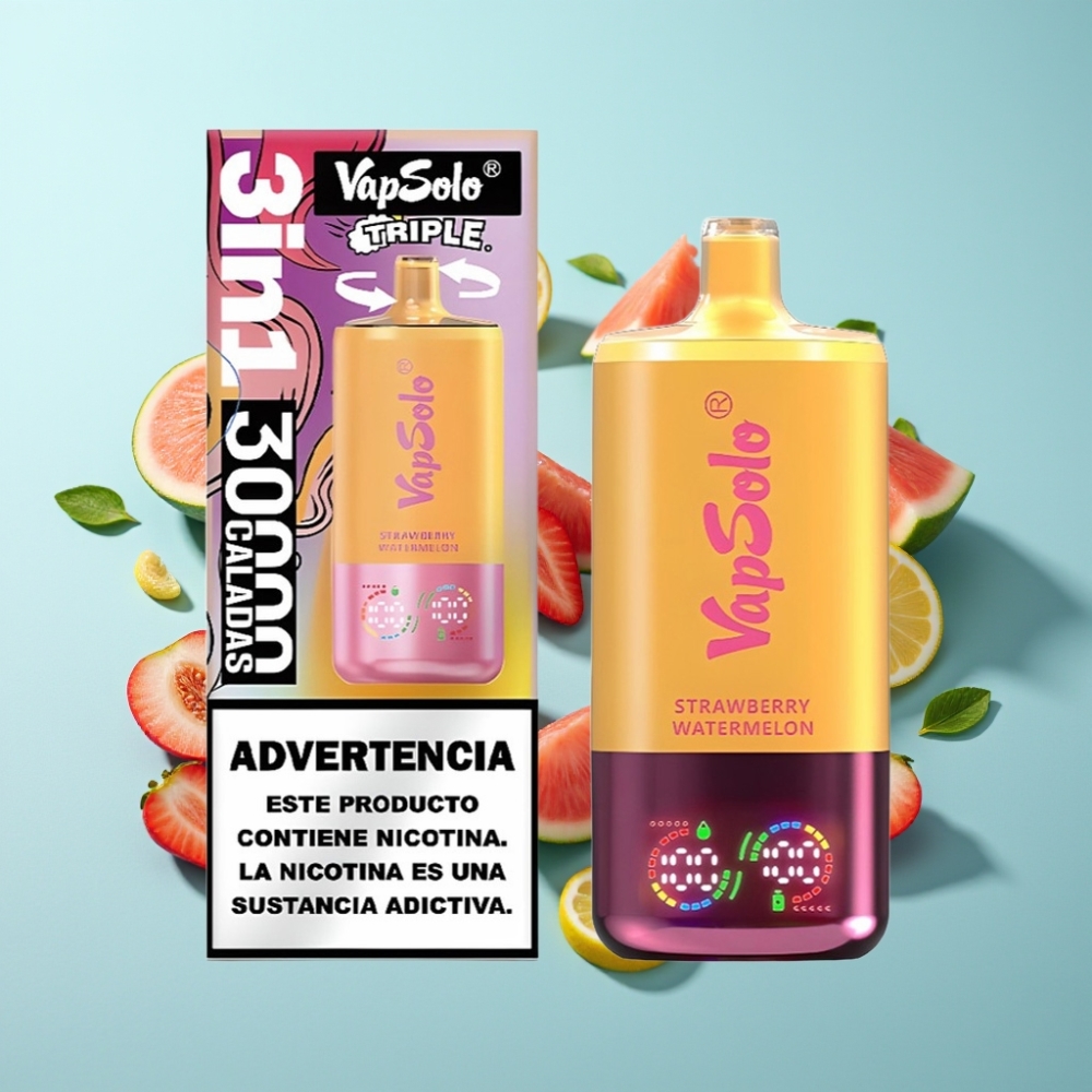 vape suppliers in Bulgaria VapSolo Triple 30000 Пуфове Ягода Диня  Лимон Праскова