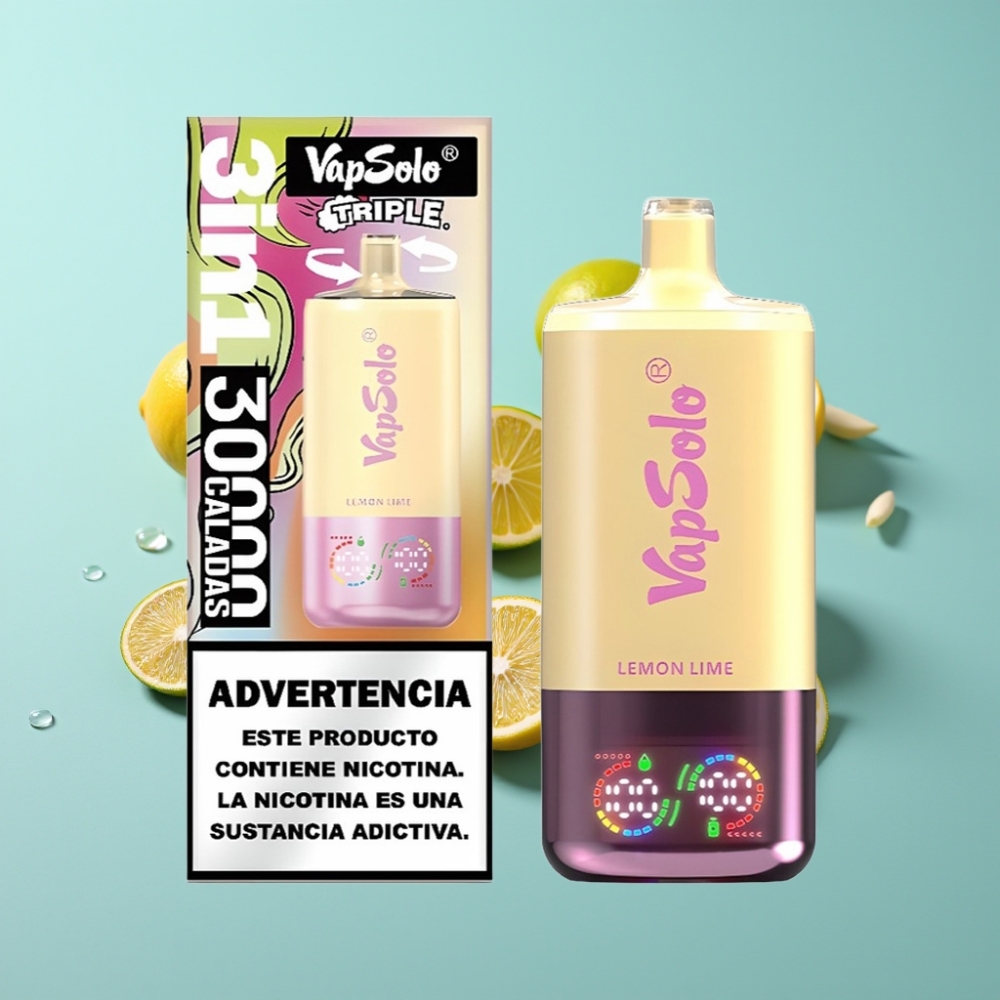 vape suppliers in Bulgaria VapSolo Triple 30000 Пуфса Лимон Лайм 40ml Type-C