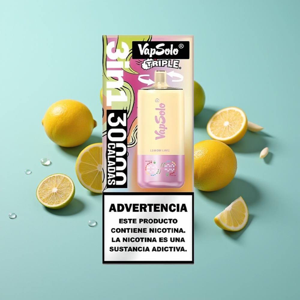 vape suppliers in Bulgaria VapSolo Triple 30000 Пуфса Лимон Лайм 40ml Type-C