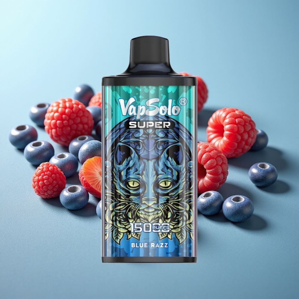 vape suppliers in Bulgaria Vapsolo Super 15000 Puffs 40ml Синя Малина Mesh Coil Type-C