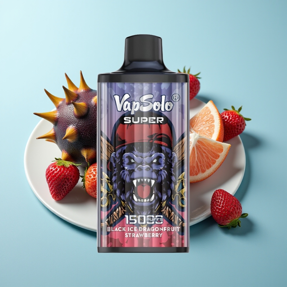 vape suppliers in Bulgaria Vapsolo Super 15000 Пуфса Черен Лед Драконов Плод Ягода