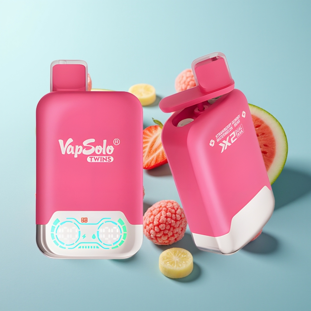 vape suppliers in Bulgaria Vapsolo Twins 20000 Пуфове Ягода Диня  Мечо Бонбони
