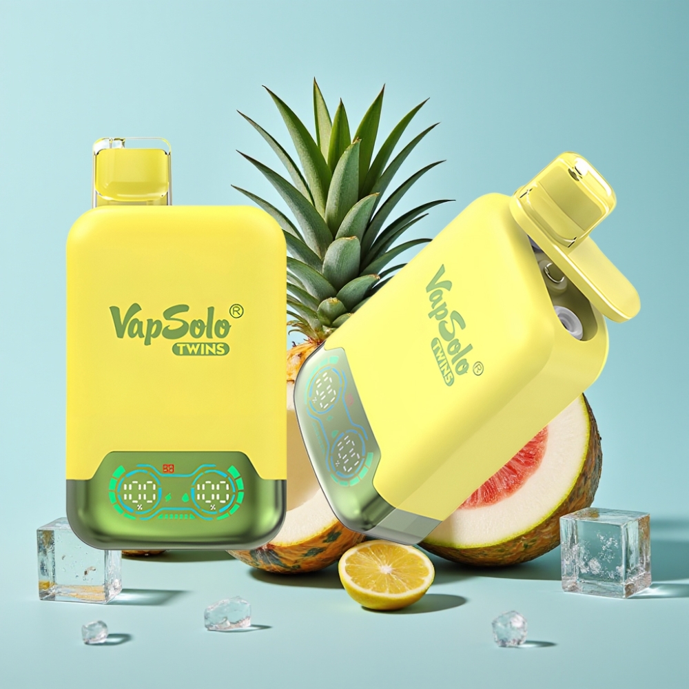 vape suppliers in Bulgaria Vapsolo Twins 20000 Пуфса Ананас Кокос  Диня Лед 40ml Тип-C