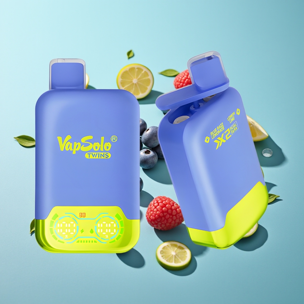 vape suppliers in Bulgaria Vapsolo Twins 20000 Пуфса Син Малина Лимонада  Лимета 40ml